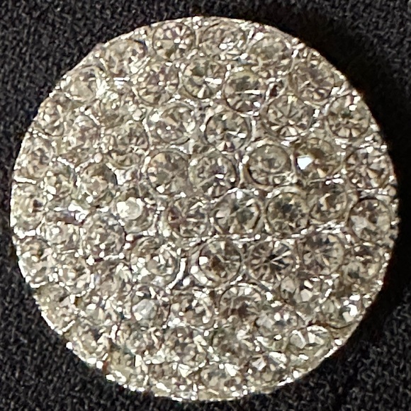 CRISCIONE NY Vintage 80s Double Breasted Black Blazer Glam Silver Rhinestone M - Picture 14 of 17